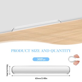 30PCS Cupboard Door Stoppers – 6.3cm Transparent Door Protector Pads, Anti Door Slam for Cabinets, Cupboards & Furniture Doors