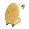 Elongated Bamboo Toilet Seat with Lid Quick Release Slow Close