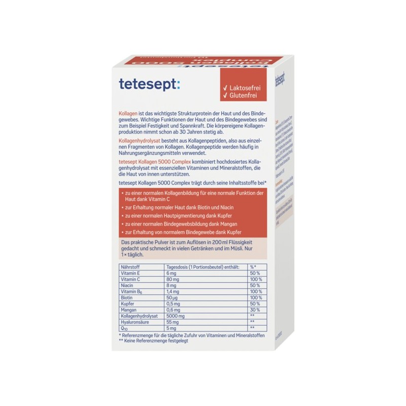 테테셉트 tetesept 콜라겐 5000 콤플렉스 10개 61.3g tetesept Collagen 5000