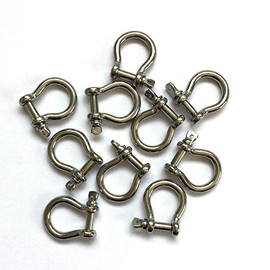Stainless Steel Bow Shackle, 4mm, Silver Color,for Paracord Jewelry, Marine Tackle-10 Pieces