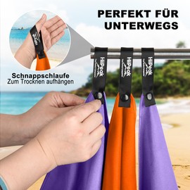 HiiPeak Microfibre Towel Compact and Lightweight Microfibre Towels Fitness Quick-Drying Microfibre Bath Towel Absorbent Sports Towel Swimming and Gym Towel (Orange, XS - 50 cm x 30 cm)