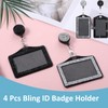 4 Pcs Bling Horizontal Vertical Badge Holder with Retractable Reel,