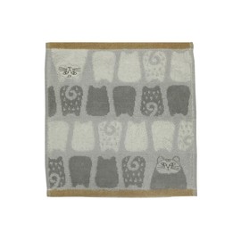 Marushin Lisa Larson 6805012100 Mini Towel, Salt and Pepper Handkerchief, 100% Cotton, Characters, Antibacterial, Odor Resistant, Present, Gift, Birthday