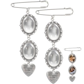 Gadpiparty 2 Uds Ramo De Boda Foto Nupcial Lacy Oval Foto Broche Pin Memorial Marco De Imagen Ramo Cabujones De Cristal Boda Foto para Boda Despedida De Soltera