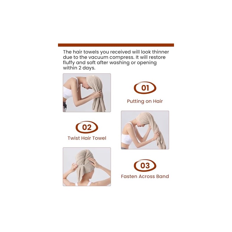 Envoltorio de Toalla de Microfibra para el Cabello para Mujeres