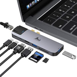 USB C Hub Adapters for MacBook Pro/Air, 10 in 1 USB C Docking Station with 4K HDMI,VGA, RJ45 Gigabit Ethernet,87W PD Charging,3 USB 3.0,SD TF Card Reader, Compatible for More Type C Devices (8 in 2)