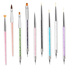 PACKOVE 1set Double-ended Nail Art Tool Set Manicure Pen Brush Kit for Diy Nail Design Includes Dotting and Lining Pens for Salon Home Use