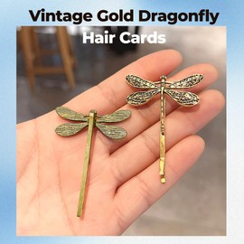 3pcs Vintage Dragonfly Hair Clips, Elegant Gold Bobby Pins, Stylish Hair Clips Women for Daily Wear & Prom Hair Accessories