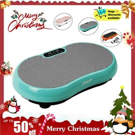 PHAGATT Vibration Plate Exercise Machine, 120 Level Vibration Adjustment, 2 Fitness Resistance Bands, Body Relaxation - Color: Green