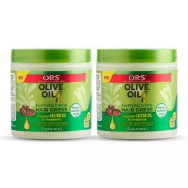 ORS 6온스 강화를 위한 피마자 오일이 함유된 ORS 올리브 오일 크림 헤어 드레스 2팩 [2] ORS Olive Oil Cream Hair Dressing with 6 Ounces of Strengthening Castor Oil - 2 Pack [2]
