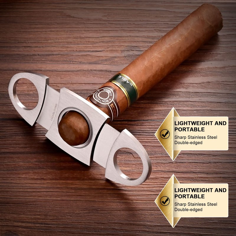 CIGARLOONG Cigar Case Leather Cigar Travel Humidor Hold 3 Tubes