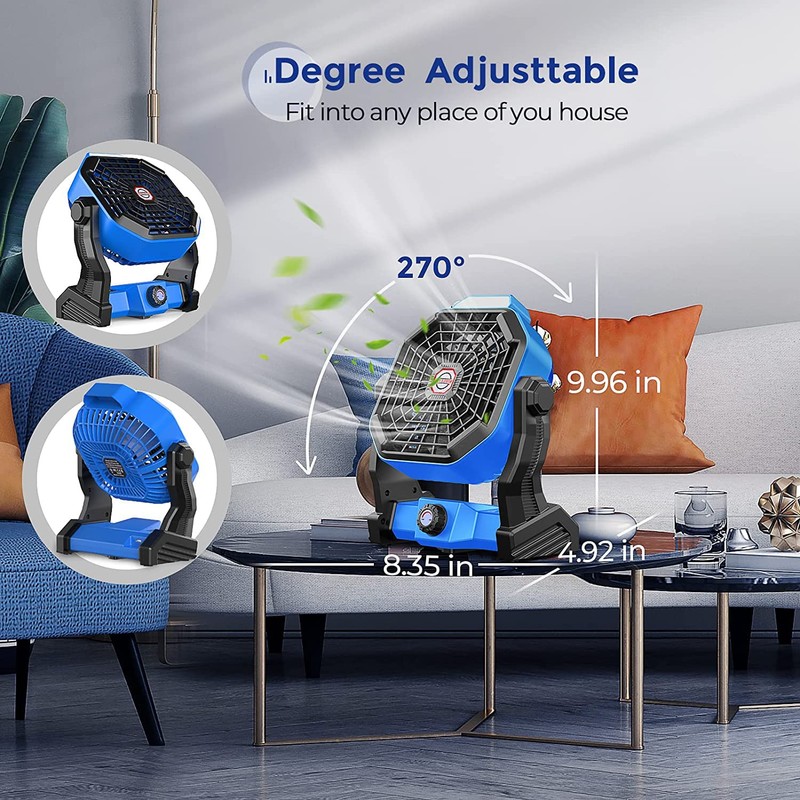 YATON Portable Camping Fan, 10400mAh Battery Operated Tent Fan with