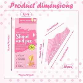 Ourdort Pack of 20 Portable Urinal for Women, Travel Urinal Women Standing Disposable Paper Urination Device Cup for Women Travel & Camping, Hiking, Outdoor Activities