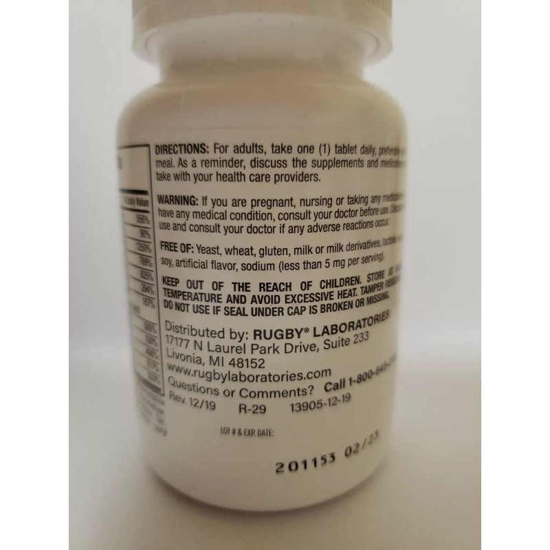 Rugby Multivitamin with Zinc Stress Formula 60 Tablets