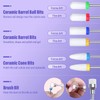 Nail Drill Bits Sets,10pcs Professional 3/32" Diamond Cuticle Electric Nail