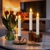 SoulBay 10pcs Flameless Rechargeable Taper Candles, Bright Realistic Flickering LED