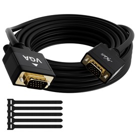 Mygatti VGA Cable 1 m, D-Sub 15-Pin Gold-Plated Male to Male, Aluminium Housing, 30AWG Monitor Cable, Full HD 1080P SVGA Screen Cable for Monitor, TV, Projector Black, with 5 Cable Ties