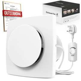 SBONNI 100mm / 4 Inch Bathroom Extractor Fan with Stepless Speed Control - Powerful Silent Ventilation Fan, Easy to Install Bathroom Fan, Suitable for Ceiling Window Wall, Shower Toilet Attic