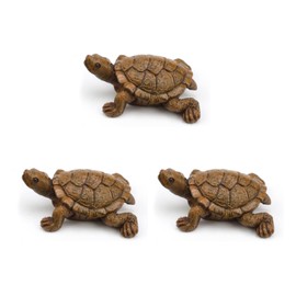 CHSEROK Pack of 3 Turtle Decoration, Resin Turtle, Resin Turtle Statue Simulation, Approx. 66 mm Long, Pond Decoration for Outdoors, for Small Gardens, Landscapes and Balcony Decorations