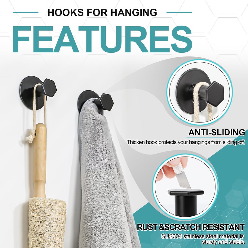 SAYAYO Adhesive Hooks for Hanging Coat, Hat, Robe, Brushes, Stick