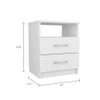 espidoo Nightstand with Two Drawers & Shelf: Modern White Bedside