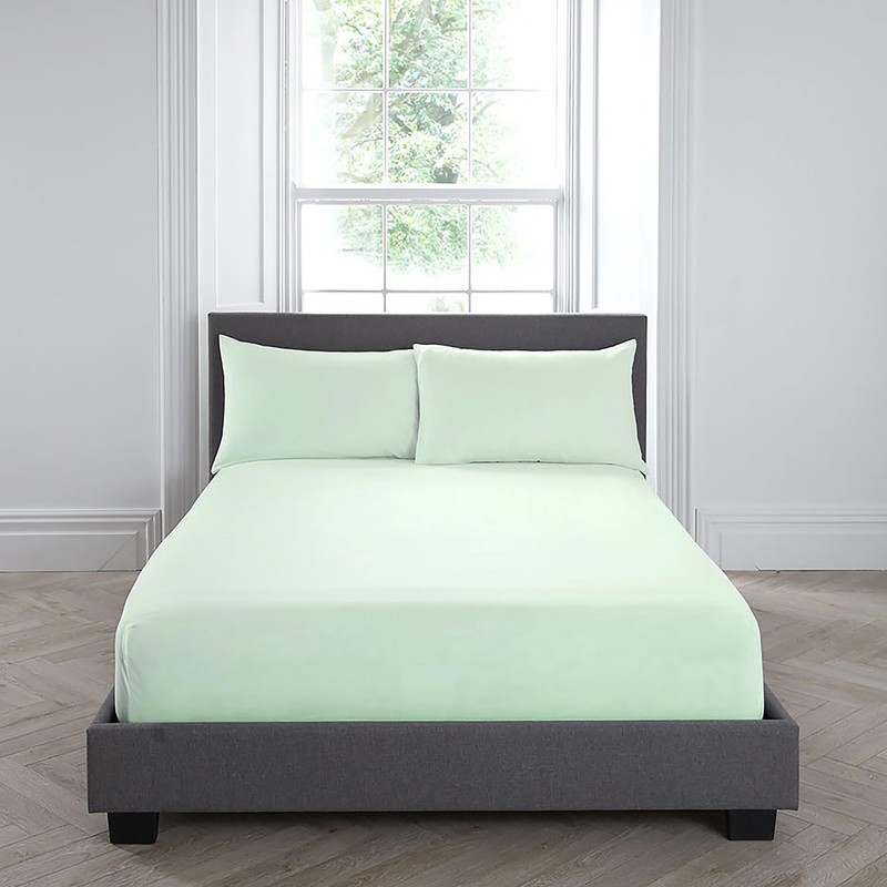 Serene - Mint Green Fitted Sheet - 32cm Deep -
