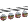 Flower Rose Spring Floral Decorative Shower Curtain Hooks Rings Set