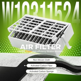 Funmit W10311524 Air Filter (4 Pack) & W10346771A Freshflow Produce Preserver (8 Pack) Replacement for Whirlpool Refrigerator