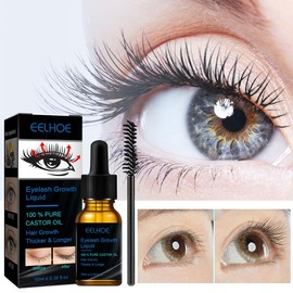 EELHOE Natural Fiber Eyelash Growth Liquid， Moisturizing, Smudge-Proof Formula for Longer Lashes (10ml)