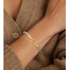 HANTNOOL Cable Bracelets for Women Two Tone Cuff Bangle with