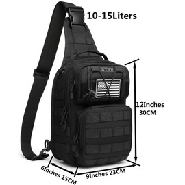 ATBP Tactical Sling Backpack Bag Pack for Men Military One Strap Shoulder Backpack Crossbody Bag With Holster 10 Liters