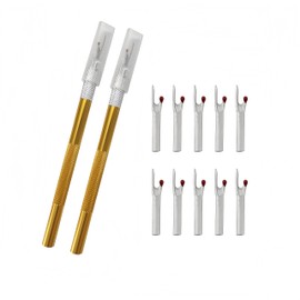 2 Sets Sewing Seam Rippers,10 Pcs Metal Seam Ripper Set Seam Cutter with Replacement Blade for Sewing Crafting Removing Embroidery Hems Sewing Tools (Yellow)