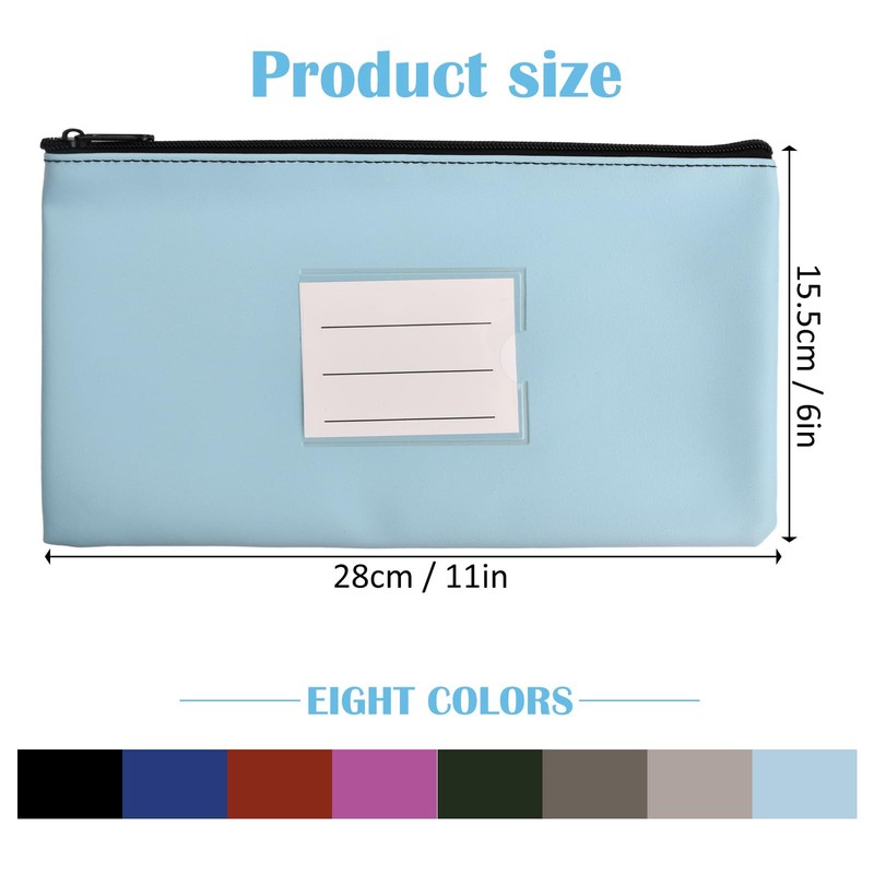 Pack of 8 Wallets, 8 Colour Document Folder, A5 PU