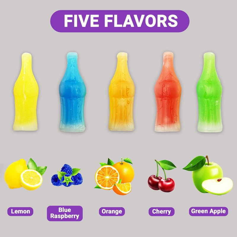 Wax Bottle Candy Drinks, 1 Pound Bag - Retro Wax