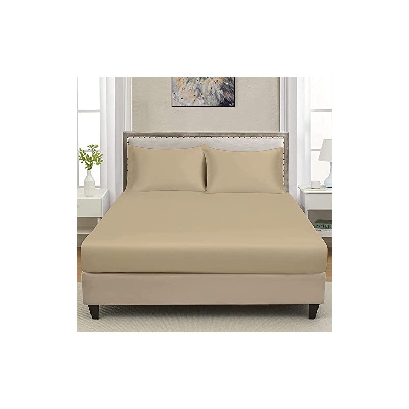 Extra Deep Luxuary Fitted Sheet 25cm Mattress Sheets 50% Cotton