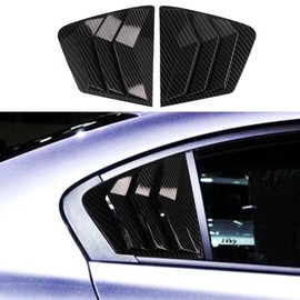 SAUWU 2-pcs for Honda Civic 9th Sedan 2012 2013 2014 2015 Accessories Sporty Car Auto Exterior Shutters decoration Rear Side Window Louvers Air Vent Scoop Shades Cover Trim Blinds,Carbon Fiber Look