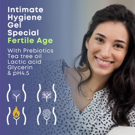 GYNEBAL Intimate Wash Women Gel for Ladies in Fertile Age - Purifying, Moisturising, Prevent Feminine Dryness - with PREBIOTICS for Balance and Healthy Flora - PH 4.5-300 ml