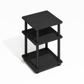 Furinno Turn-N-Tube End Table, Side Table with Shelf, Darkwood