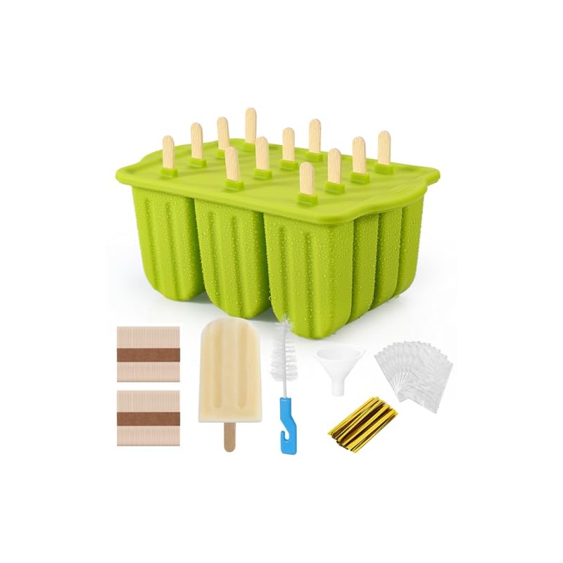 Moldes para Paletas de Hielo Silicona 12 Cavidades, Molde de