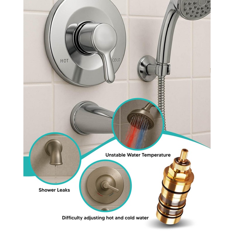 130156 Thermostatic Cartridge Fits for Moen Shower Faucet Water Valve,
