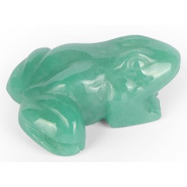 SMQ 2 inch Crystal Frog, Natural Green Aventurine Frog Figurine, Hand Carved Frog Statue Decor, Healing Stone Crystal Animal Statue with Gift Box