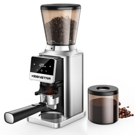 Keenstar Conical Burr Coffee Grinder, Coffee Bean Grinder with 34 Grind Settings for Home Use, Precision Timer, Touchscreen, Anti-static, Stainless Steel