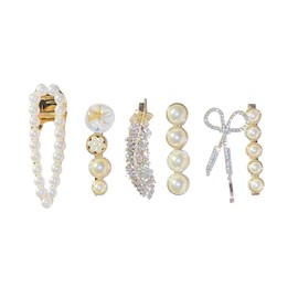 12 Pieces Shining Rhinestone Hair Clips Pearl Hair Clips, Metal Butterfly and Leaf Crystal Hair Clips, Women's Fashion Headwear, Sweet Hair Accessories for Women Girls Daughter Girlfriend and Gift Party Prom