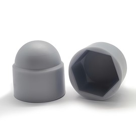 Drenky Pack of 25 Cover Caps for Nuts M6, Spanner Size 10, Protective Caps for Screws, Screw Cover Cap Nut for Protection of Screws and Nuts, Grey