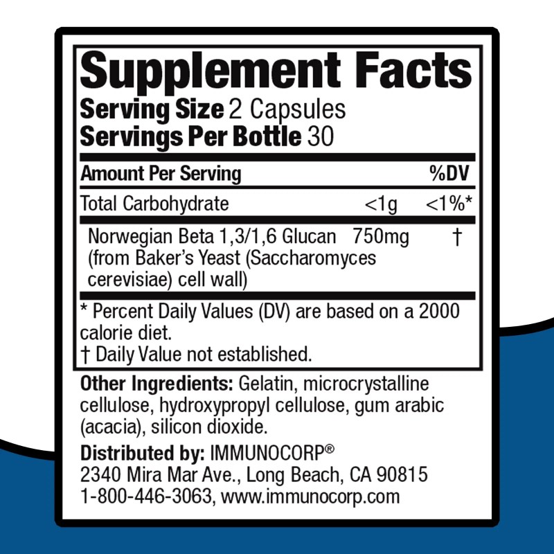 Immunocorp Immutol Immune Support Supplement with 750mg of Beta Glucan