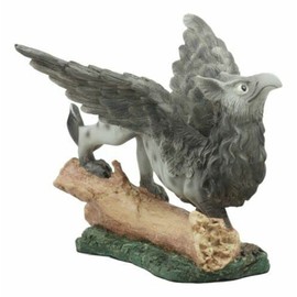 Ebros Gift Stoic Grey Baby Griffin Figur, Sammlerstück, wilder Griffon von Forest Log Skulptur, 14 cm lang, Symbol für Mut, königlich, Glauben und Treue