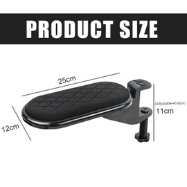 Arm Rest Desk, Armrest Cushion, Computer Desk Extension, Desk Gadgets for Attaching to Armrest or Desk, 180° Adjustable, Relax Shoulder Muscle, Black