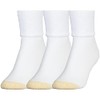 GOLDTOE Women's ULTRATEC Terry Cuff Socks, 3-Pairs, White, Shoe Size: