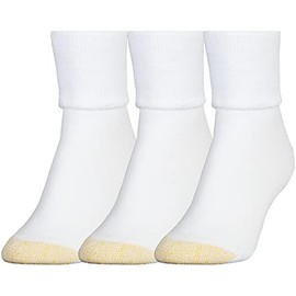 GOLDTOE Women's ULTRATEC Terry Cuff Socks, 3-Pairs, White, Shoe Size: 6-9