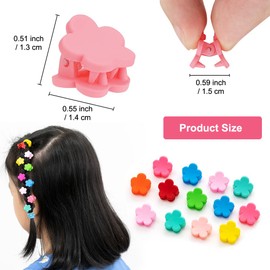 Pack of 50 children's hair clips, flower hair clips, girls, flower hair clips, small flower hair clips, hair claws, small hair clips for baby toddler girls (random colours)